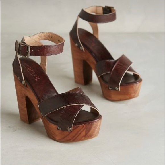Bed Stu Madeline platform sandal in teak rustic 7 - Picture 1 of 6